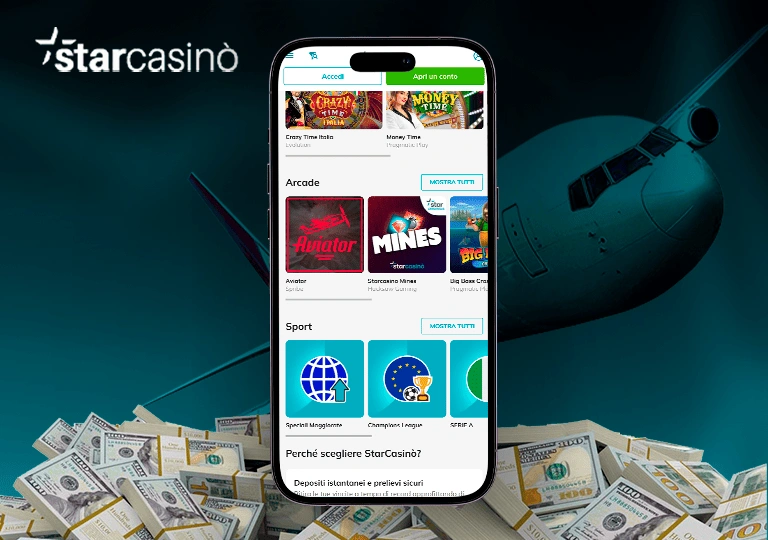 starcasino aviator caratteristiche